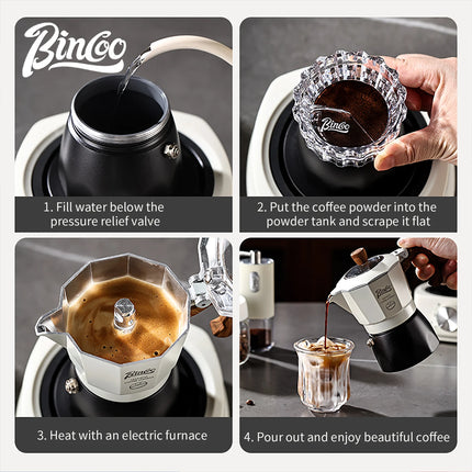 Bincoo Dual Valve Moka Pot Set with Heater, Espresso Coffee Maker, Portable Home Machine, Outdoor Use by zapcart