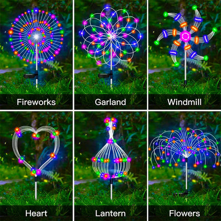 GOTP Solar Firework LED Stake Lights Waterproof For Gardens by zapcart