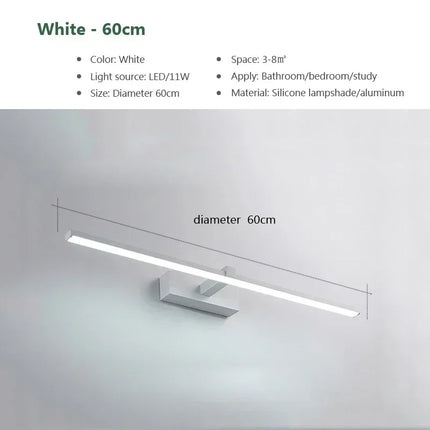 DINDALLED Modern Bathroom LED Mirror Light Vanity Wall Lamp for Makeup Modern Mirror Headlight Indoor Lighting Fixture by zapcart