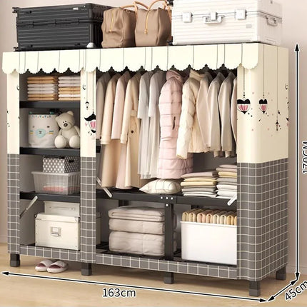 Personal Simple Folding Wardrobe for Small Apartments Rent House Bedroom Clothing Foldable Storage Rack Compact Organizer by zapcart