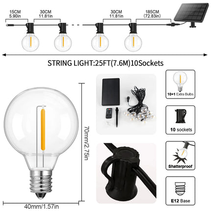 Ganriland G40 Solar String Lights Weatherproof Patio by zapcart