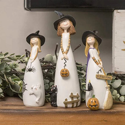 Hign-concerned Halloween Witch Figurines Resin Cute Decor by zapcart