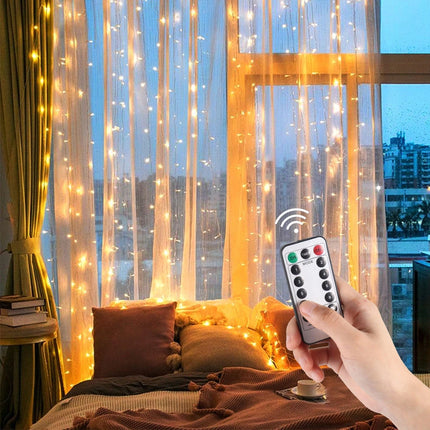 FENGRISE LED Curtain Garland Lights With Remote USB Wedding by zapcart