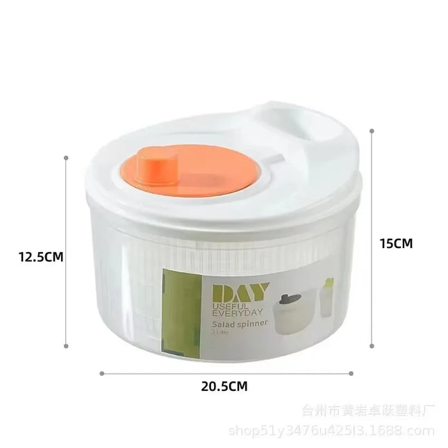 Salad Spinner Lettuce Greens Washer Dryer Drainer Crisper Strainer for Washing Drying Leafy Vegetables Kitchen Tools by zapcart