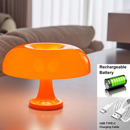 Classic Mushroom Table Lamp Modern Bauhaus Art Table Lamp Bedroom Bedside Lamp Danish Designer Orange Decorative Table Lamp by zapcart