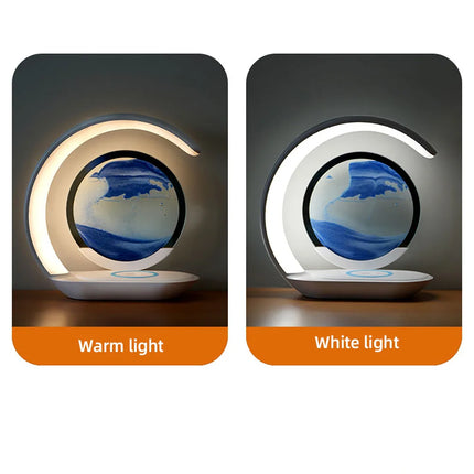 Icsatma Quicksand Table Lamp Wireless Charging Office 3D by zapcart