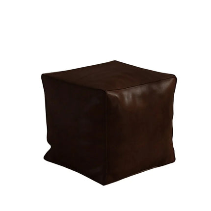Nordic Style Non-Slip Storage Stool Waterproof No Fillings PU Leather Ottoman Square Stackable Unstuffed Cushion Cover Home by zapcart