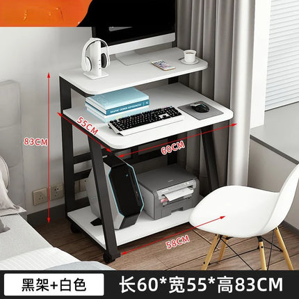 Mini Computer Desk Modern Minimalist Desktop Small Household Simple Movable Double-layer Study Gaming Laptop Stand Desk by zapcart