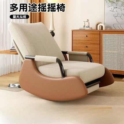 Rocking Chair Household Reclining And Sleeping Lazy Sofa Balcony Adult Leisure Living Room Single Lunch Break Adjustable Recline by zapcart