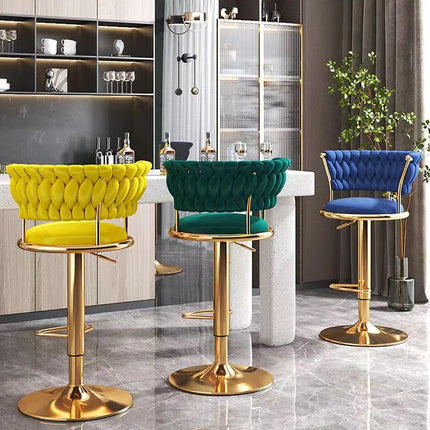 Bar Chair Nordic Tall Counter Furniture Gold Velvet Back Luxury Kitchen Leather Modern High Stool Bar Chairs كراسي بار Stool by zapcart