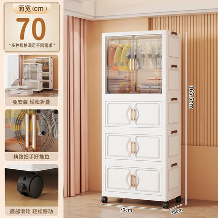Children's Wardrobe Storage Cabinet Living Room Foldableable Bedroom Container Bins Large Capacity Baby Wardrobe Multi-Function by zapcart