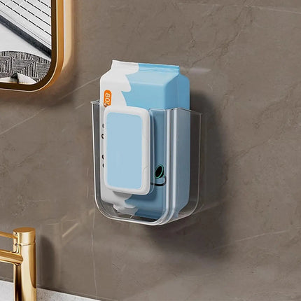 Punch Free Toilet Paper Holder Box Wet Wipe Box Wall Mounted Wipe Tissue Organiser Box Self-Adhesive Paper Towel Dispenser by zapcart