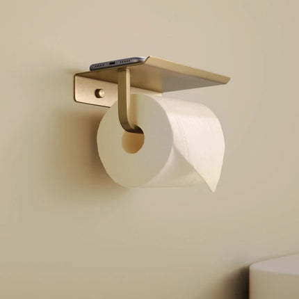 Black/Gold/Silver/Grey Toilet Paper Holder Bathroom Wall Mount Multifunction WC Paper Phone Holder Shelf Towel Shelf Accessories by zapcart