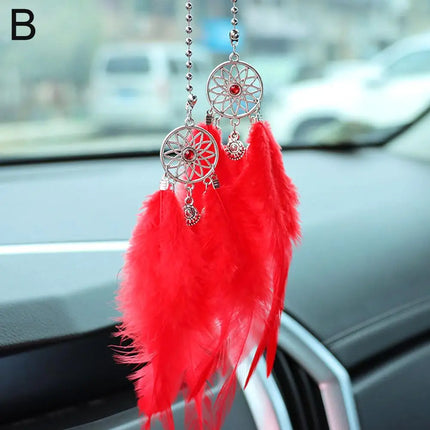Mini Dream Catcher Car Mirror Hanger Calming Wind Chimes by zapcart