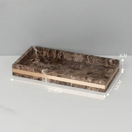 1pc Marble Light Luxury Bathroom Wash toiletry Tray Hotel Bathroom Bathroom Hand Wash Table Toothbrush Shelf Decoration by zapcart