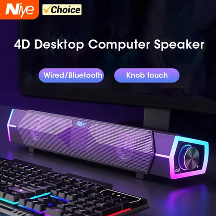 Niye 4D Bluetooth PC Soundbar With Microphone For Laptops by zapcart
