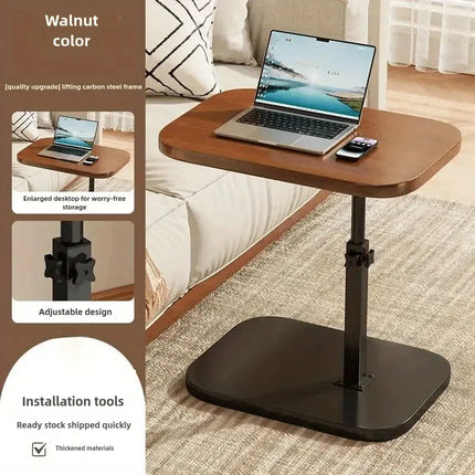 Luxury Adjustable Height Sofa Side Table Portable C-Shape Coffee Table with Cork Finish for RV Home Office Living Room Bedroom by zapcart