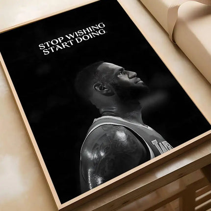 Athlete Inspirational Quotation Poster Home Gym Football Basketball Prints Wall Stickers Paintings for Home Living Room Decor by zapcart