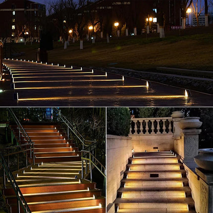 Outdoor Solar Step Lights, Warm White & RGB, IP67 Waterproof, Auto On, for Patio, Yard, Driveway, Porch Decoration by zapcart