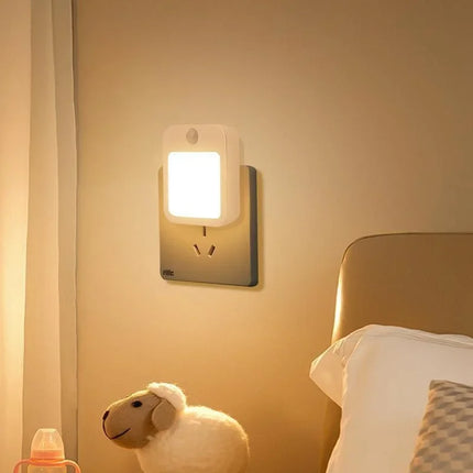 Motion Sensor LED Night Lights EU Plug Dimmable Cabinet Light for Baby Bedside Bedroom Corridor Wireless Night Lamp Lighting by zapcart