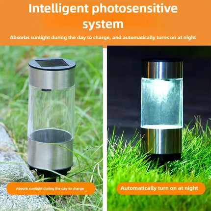 3pcs Solar Outdoor Garden Lights Stainless Steel Lawn Spike Light Waterproof for Gardens Villas Yards Driveways Patios Pathway by zapcart