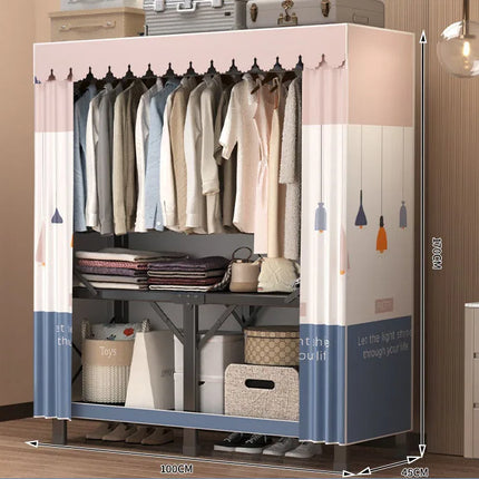 Personal Simple Folding Wardrobe for Small Apartments Rent House Bedroom Clothing Foldable Storage Rack Compact Organizer by zapcart