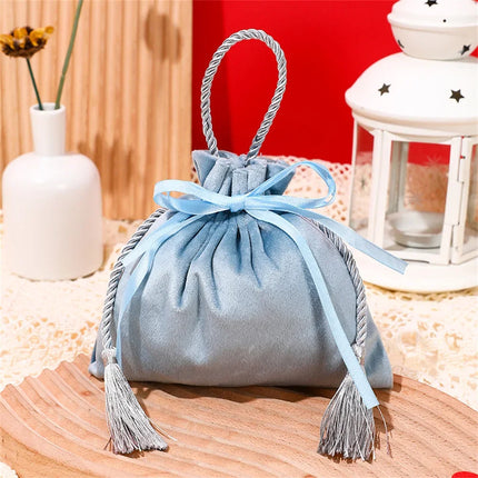 Festive Christmas Gift Bag Drawstring Pouch For Parties by zapcart