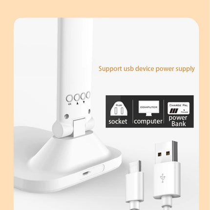 Zapcart Folding Desk Lamp USB Reading Touch Dimmable Alarm by zapcart