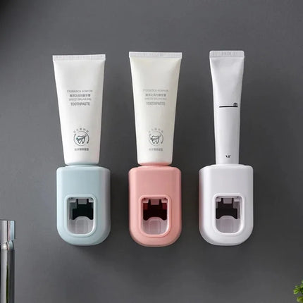Creative Wall Mount Automatic Toothpaste Dispenser Bathroom Accessories Waterproof Lazy Toothpaste Squeezer Toothbrush Holder by zapcart