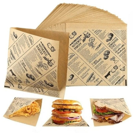 Sandwich Wrappers 50Pcs Greaseproof Parchment Paper Cute Pattern For Home Bakers by zapcart