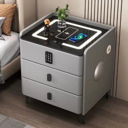 Smart Bedside Table with Combination Lock, Wireless Charging, and Multiple Functions Available; Suitable for Hotel Bedrooms. by zapcart