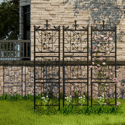 Hign-Concerned 2x Tall Thick Metal Garden Trellis For Vines by zapcart