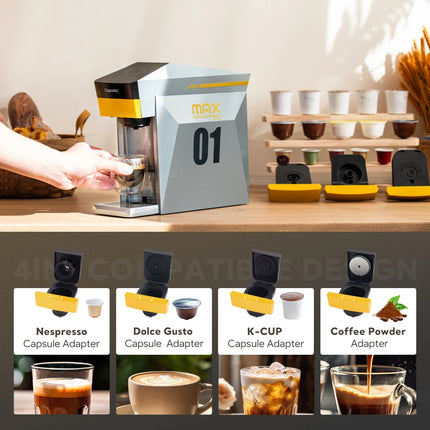 Capsule Coffee Machine 4 in 1 Compatible with DG Nes illy Capsule Pod Ground Coffee Cafeteria 19Bar Coffee Maker icafilas by zapcart