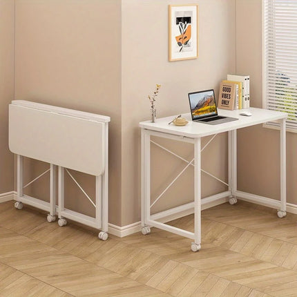 Simple Computer Desk Foldable Mobile Bedroom Makeup Bedside Small Desk Writing Desk by zapcart