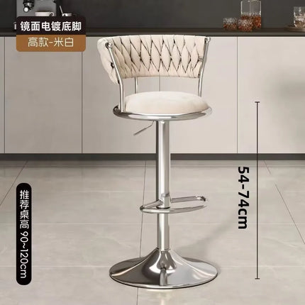Bar Chair Nordic Tall Counter Furniture Gold Velvet Back Luxury Kitchen Leather Modern High Stool Bar Chairs كراسي بار Stool by zapcart