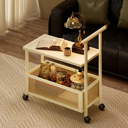 Movable side tables, sofa side tables, retro-style coffee tables, storage racks with wheels, handcarts, living room tea tables by zapcart