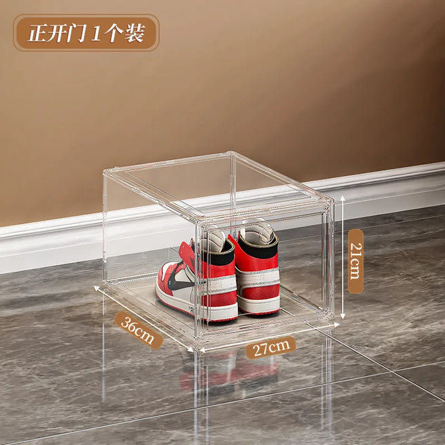 Shoe box, hard box, magnetic suction, front side opening storage, transparent acrylic bag, hand-held storage box, shoe cabinet by zapcart