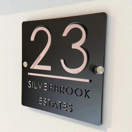Personalized House Sign With Nails Custom Door Sign Outdoor 3D Cut Acrylic House Number Outdoor Family Door Name Sign street by zapcart