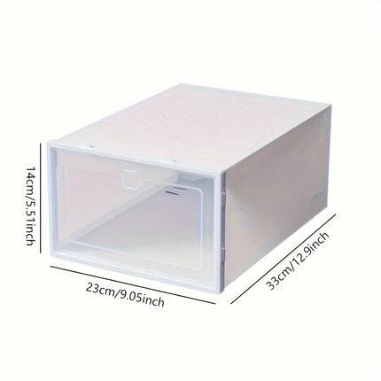Transparent Stackable Shoe Storage Box Flip Lid Waterproof by zapcart