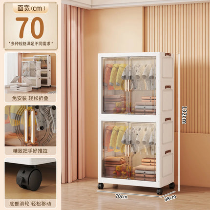 Children's Wardrobe Storage Cabinet Living Room Foldableable Bedroom Container Bins Large Capacity Baby Wardrobe Multi-Function by zapcart