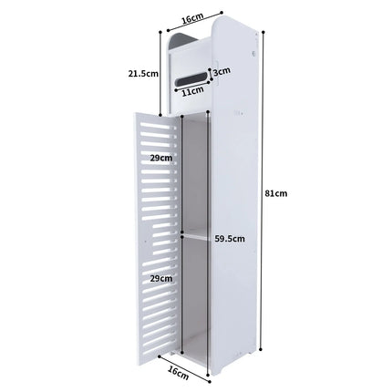 DayPlus Bathroom Floor Cabinet Home Storage Cabinet with Doors and Shelves, Home Furniture Unit, 16 x 15 x 80 cm by zapcart