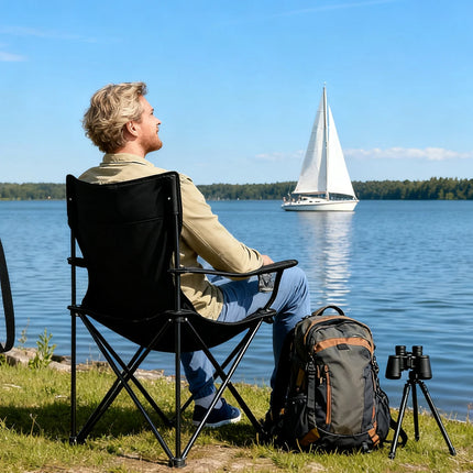 Folding Camping Chairs Fishing Chair Beach Terrace Furniture Portable Armchair Outdoor Travel Foldable Lightweight by zapcart