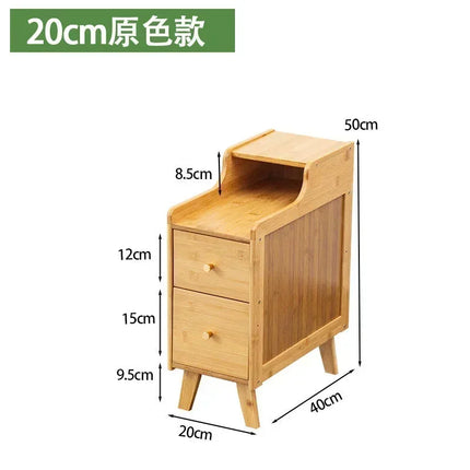 Bamboo Bedside Tea Table Creative Side Storage Cabinet Perfect for Bedroom Comfort Living Room Elegance Furniture by zapcart