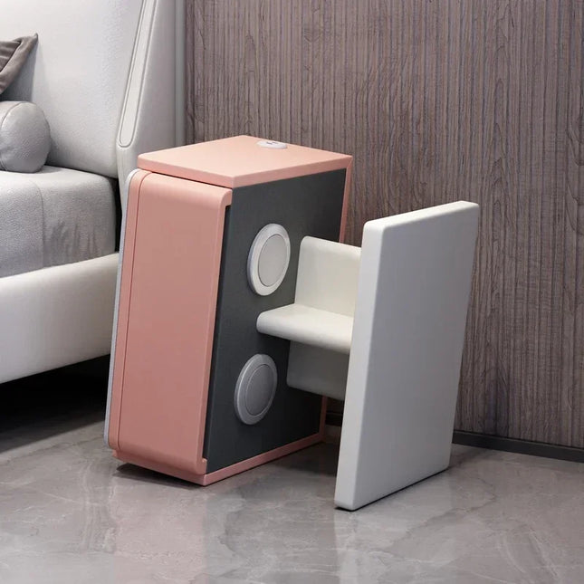 New Arrival Creative Smart Bedside Table with Wireless Charging Modern Style USB Bedroom Nightstands LED Light Side Cabinet by zapcart
