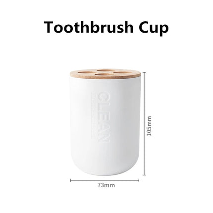 Bathroom Accessories Set Soap Dispenser Bottle Dish Washroom Toothbrush Holder Cup Suit Lotion Rack Toilet Brush Garbage Can by zapcart