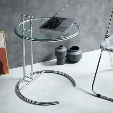 Nordic Glass Coffee Tables Living Room Furniture Side Table Balcony Stainless Steel Lifting Tea Table Transparent Bedside Tables by zapcart