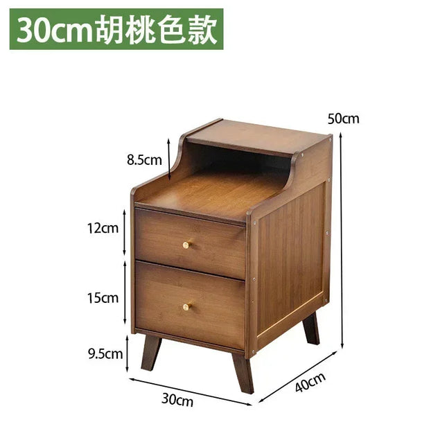 Bamboo Bedside Tea Table Creative Side Storage Cabinet Perfect for Bedroom Comfort Living Room Elegance Furniture by zapcart