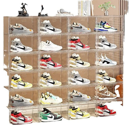 Shoe box, hard box, magnetic suction, front side opening storage, transparent acrylic bag, hand-held storage box, shoe cabinet by zapcart