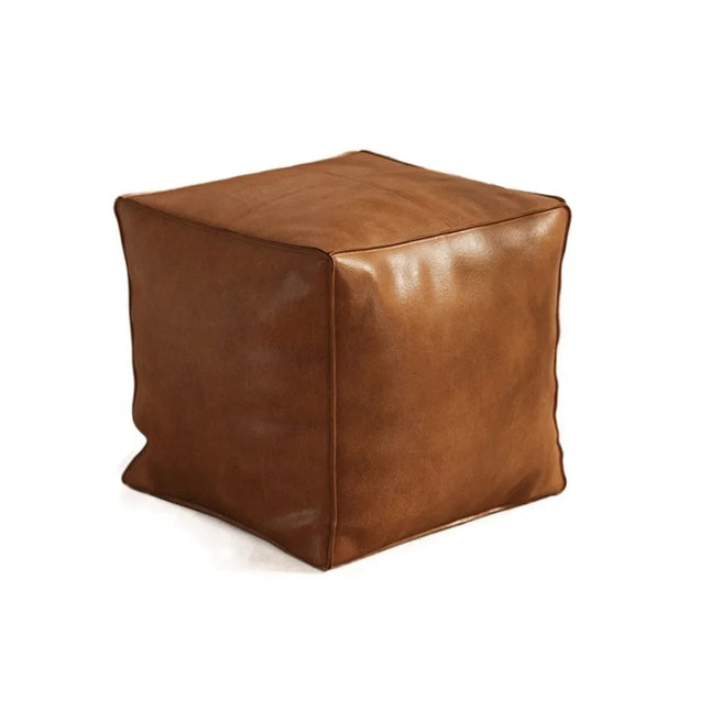 Nordic Style Non-Slip Storage Stool Waterproof No Fillings PU Leather Ottoman Square Stackable Unstuffed Cushion Cover Home by zapcart
