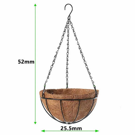 8/10 Inch Round Wire Plant Holder Metal Hanging Basket Coconut Liner Lining Plants Flower Garden Pot for Home Balcony Decoration by zapcart